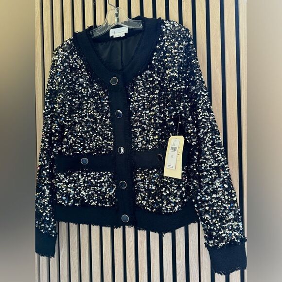 Anthropologie Sequin Button Pocket Cardigan - Picture 6 of 6